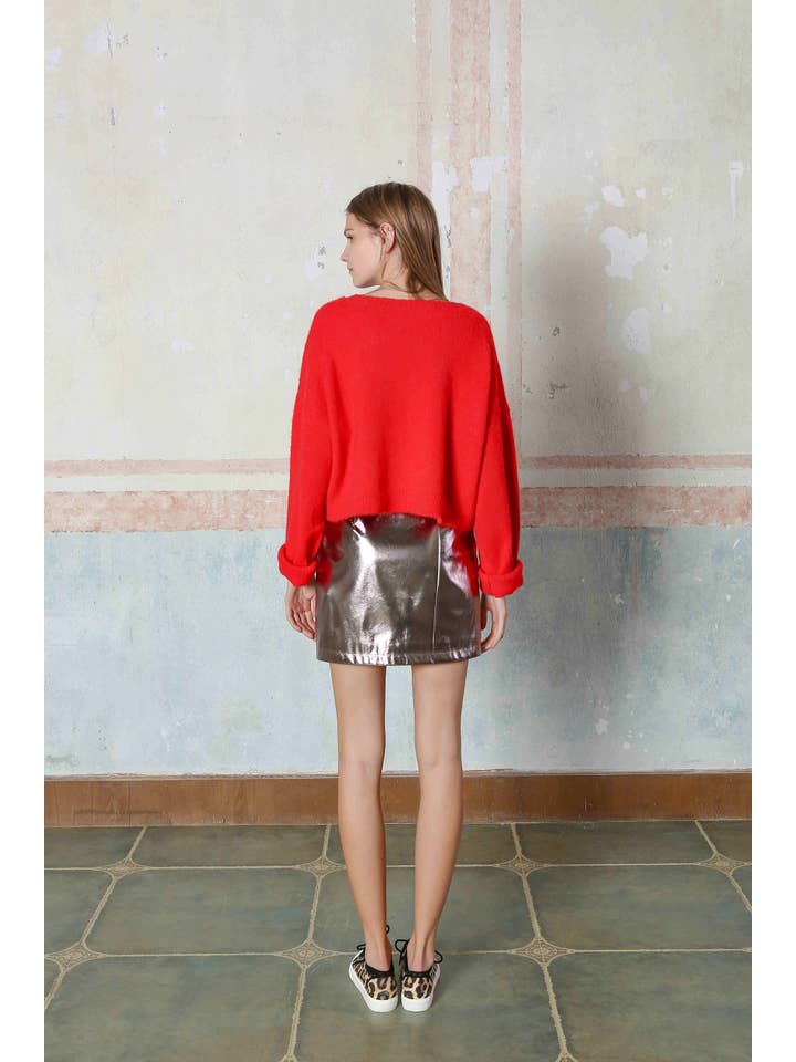 The Korner - USA - Wholesale Skirt - Women's - S24232196 - Ladies Faux Leather Mini Skirt3