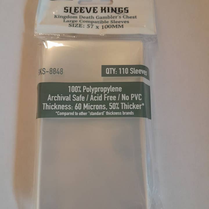 Mayday Games - Wholesale Card Game - Kingdom Death Gambler's Chest Large Compatible Sleeves (57 X 100 MM) -110 Pack, 60 Microns SKS-88481