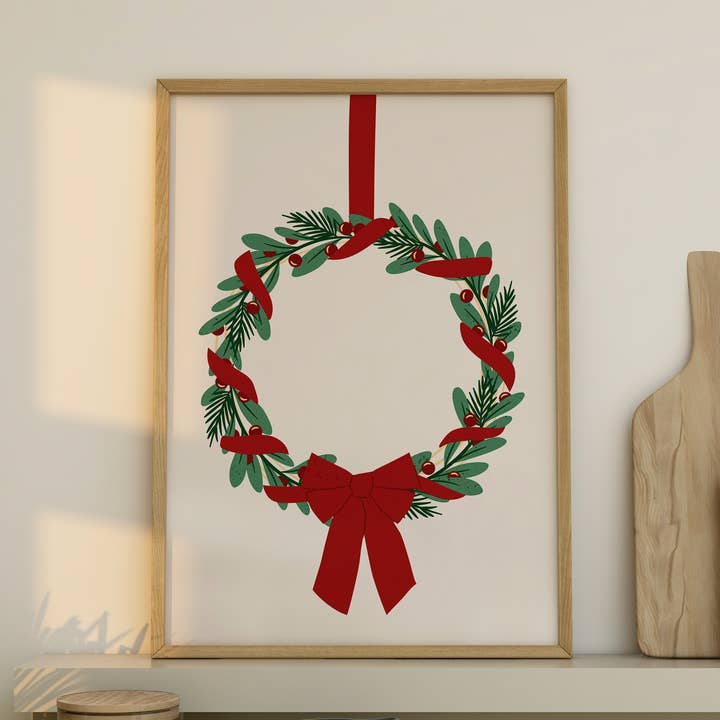 Christmas Wreath Print for wholesale by Refined Spaces