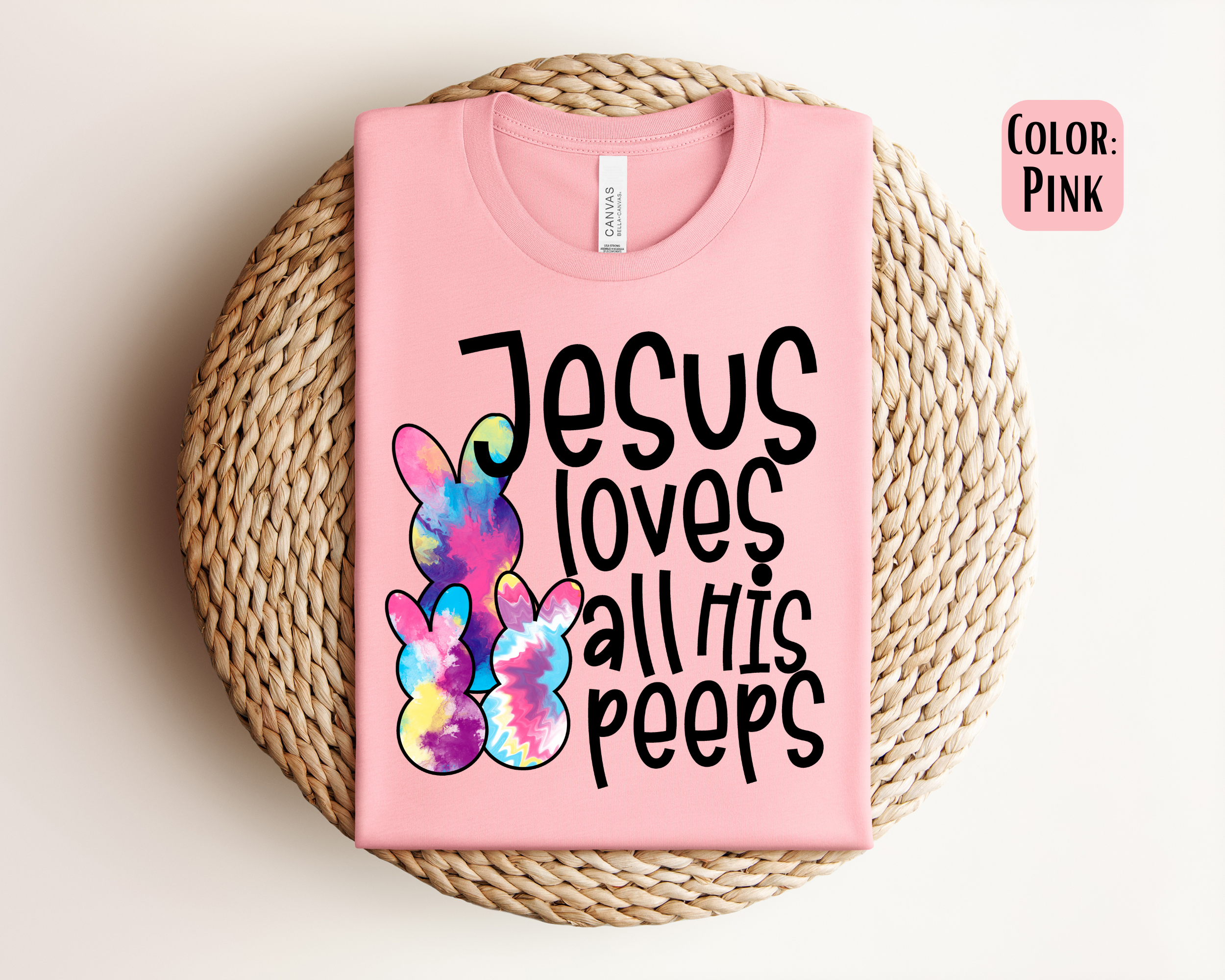 The Shirt Company – Großhandel T-Shirt (Grafikdruck) – Damen – Jesus Loves All His Peeps Shirt - Osterhemd3