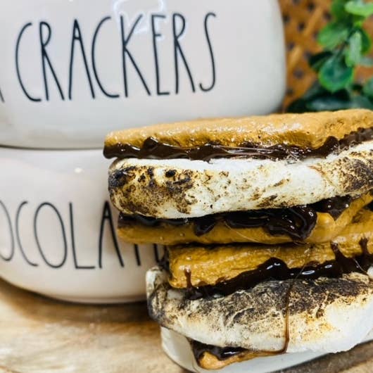 A Gnome on the Roam - Wholesale Decorative Tabletop Object - Faux S'more sandwich, realistic looking fake sweet, smores2