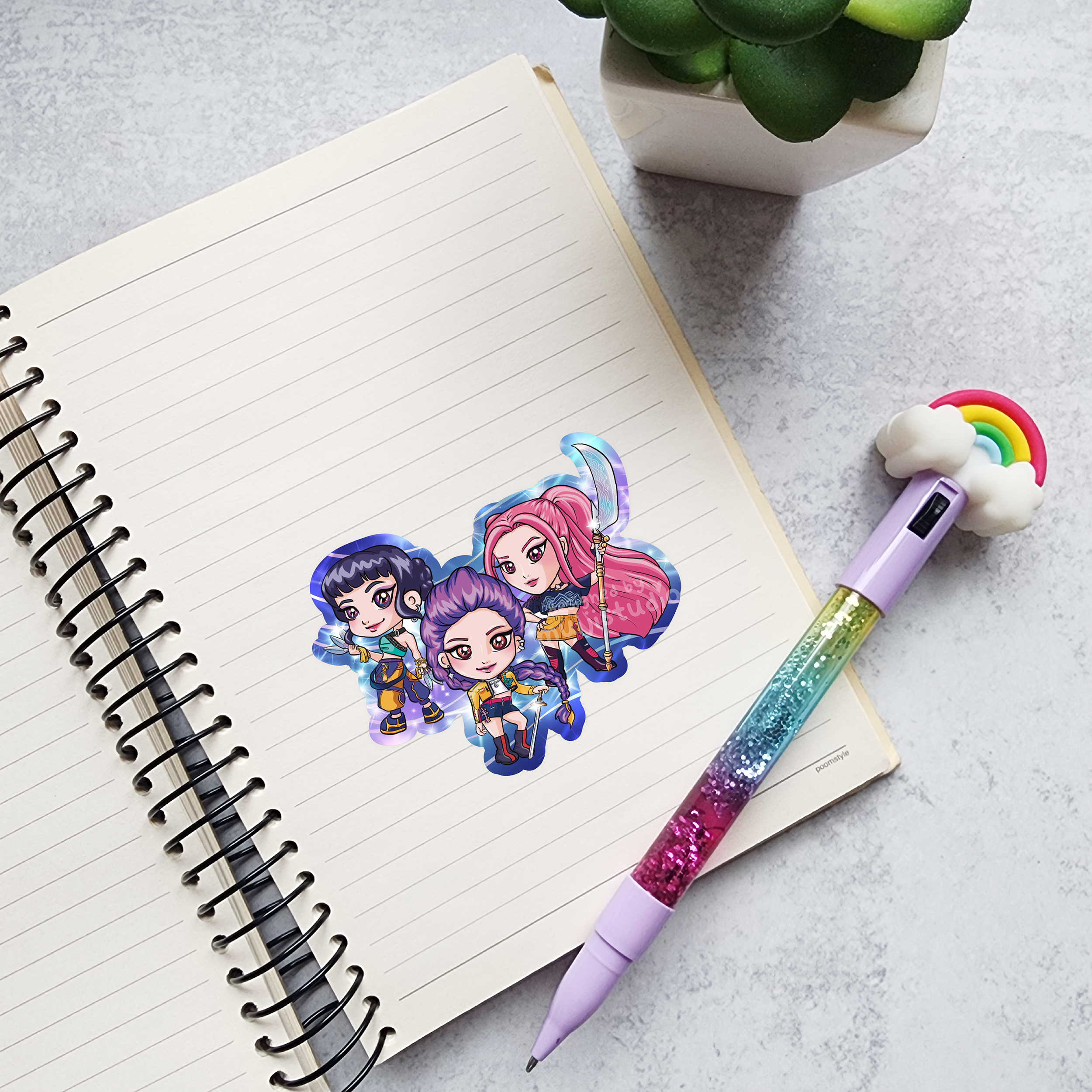 Muijistudio - Wholesale Sticker - Kpop Korean Girl Trio Demon Hunter Vinyl Sticker1