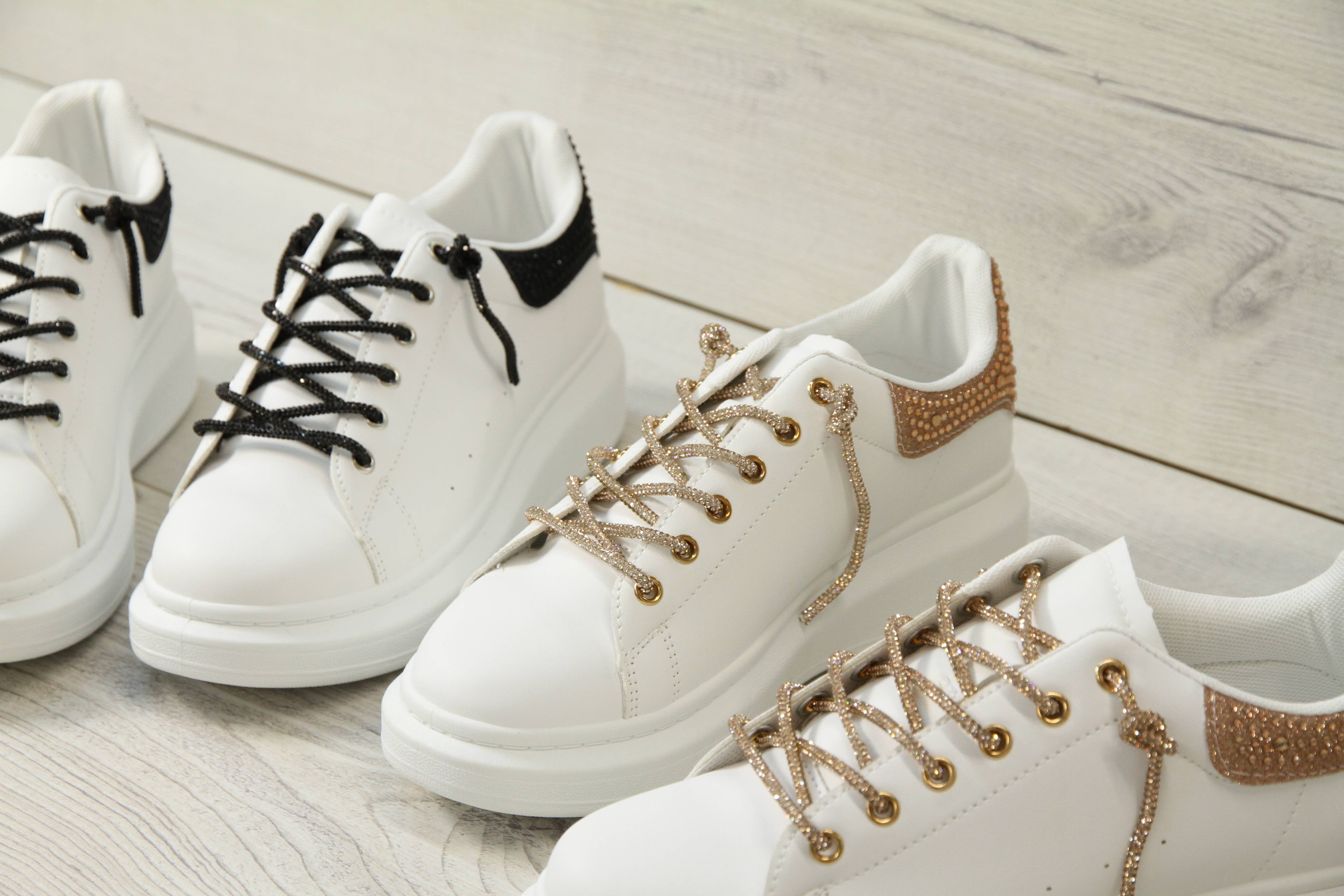 Top Staka – wholesale Lifestyle trainers – Women′s – A2373Women Fashion Glitter Crystal lace up Platform Sneakers8