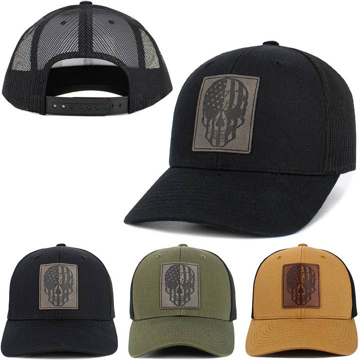 Skull Patch Flag Mesh Ballcap for wholesale by KBETHOS