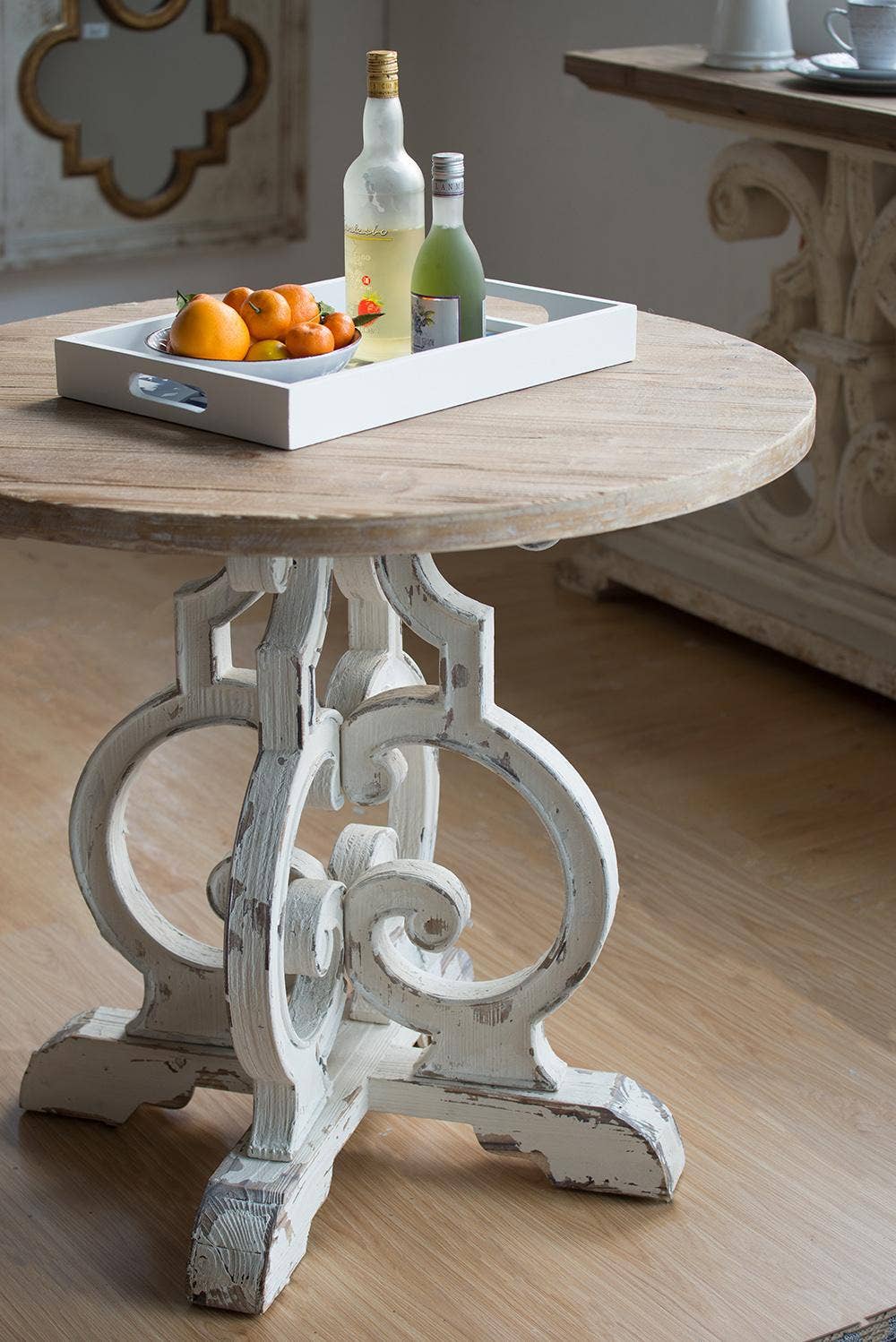 A&B Home Group Inc. - Wholesale Coffee Table - D36x31" Alcott Round Table - White/Brown1