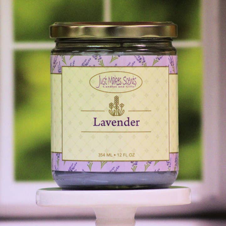 Lavender Scented Candle - 12 oz for wholesale by Just Makes Scents Candles and Gifts LLC