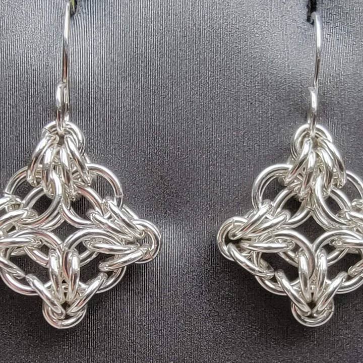 Byzantine Labyrinth Chainmail Earrings for wholesale by Dave Cain Fine Jewelry