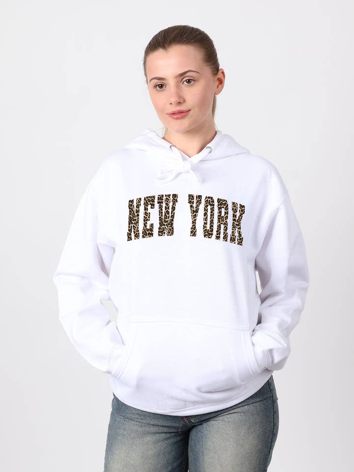 Sudadera con capucha estampada de leopardo de Nueva York (paquete de 4) para venta al por mayor de Missi Clothing