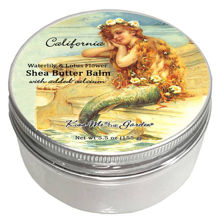 Mermaid Shea Butter Balm 5.5 oz WATERLILY for wholesale by Kiss Me in the Garden