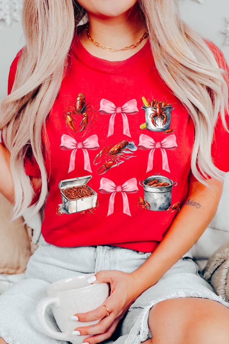 COLORBEAR – Großhandel T-Shirt (Grafikdruck) – Damen – Grafik-T-Shirt mit Flusskrebs-Coquette14