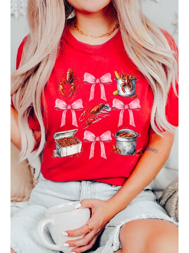 COLORBEAR – Großhandel T-Shirt (Grafikdruck) – Damen – Grafik-T-Shirt mit Flusskrebs-Coquette14