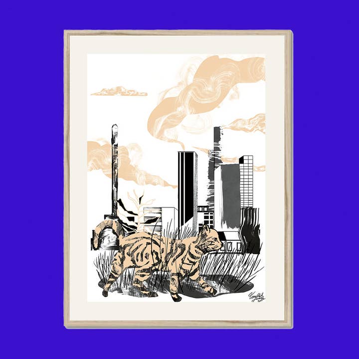 Cat Print, Animal Print, Living Room Print, Wall Art for wholesale by Tomekah George