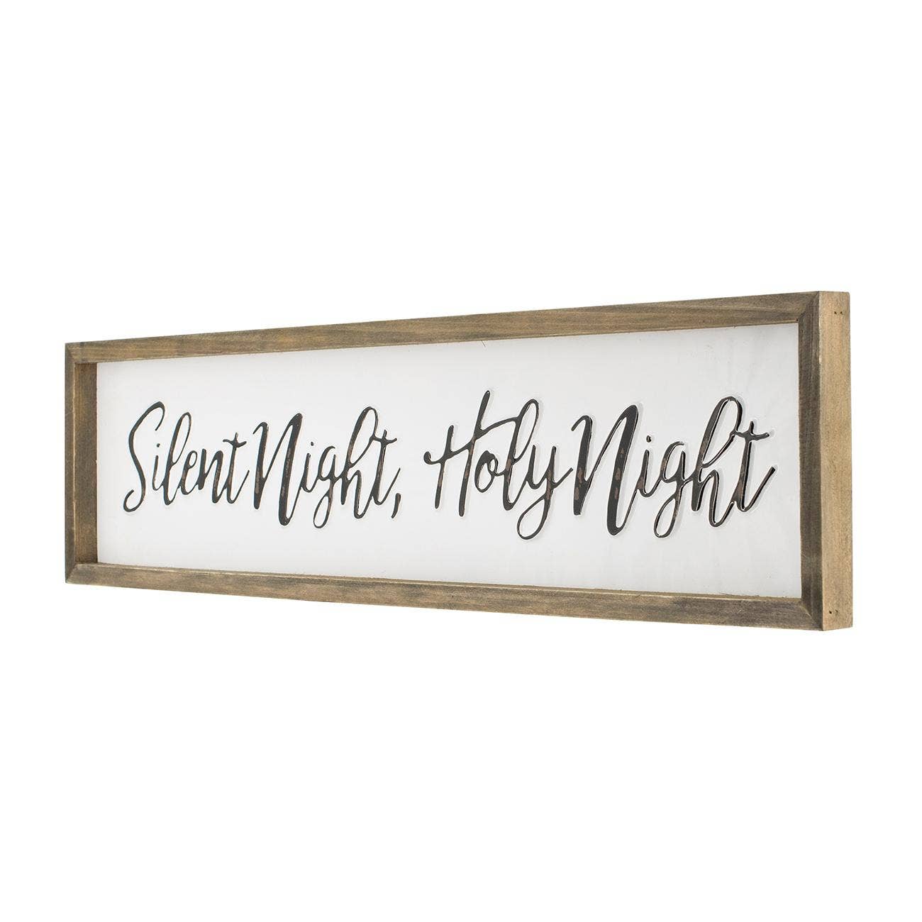 A&B Home Group Inc. - Wholesale Christmas Decoration - 27x7" Wood Framed Enamel Sign - White/Black1