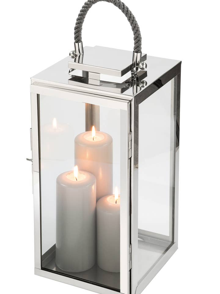 Seville/lanterna, aço inoxidável/L.24, B.24, H.48 por atacado de FINK Living