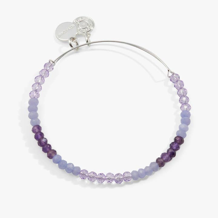 Ombre Faceted Stone Beaded Charm Bangle, Purple for wholesale by Alex and Ani