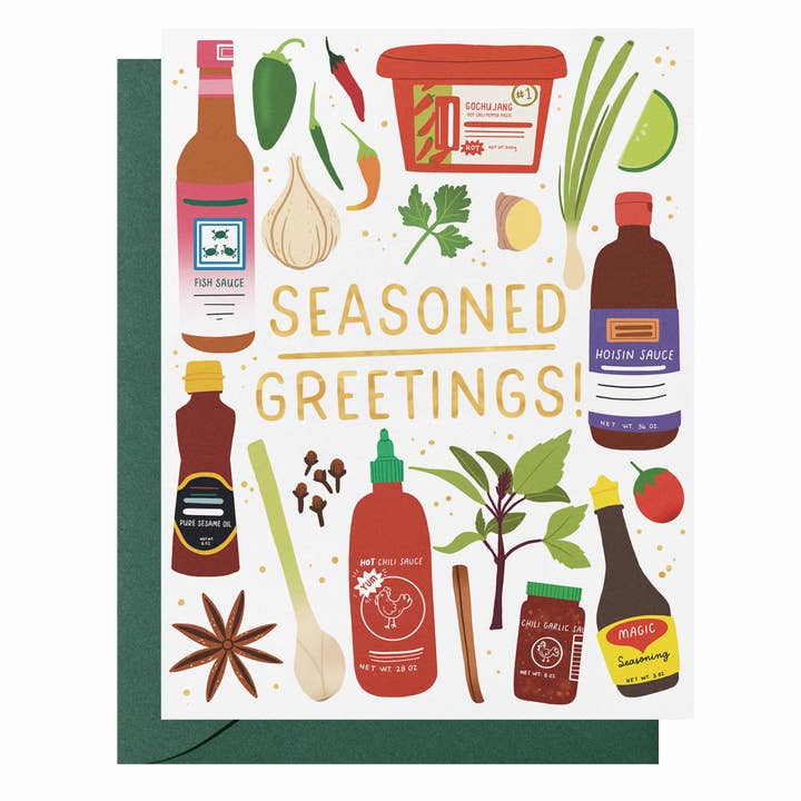 Seasoned Greetings Greeting Card for wholesale by Happy Little Paper Co