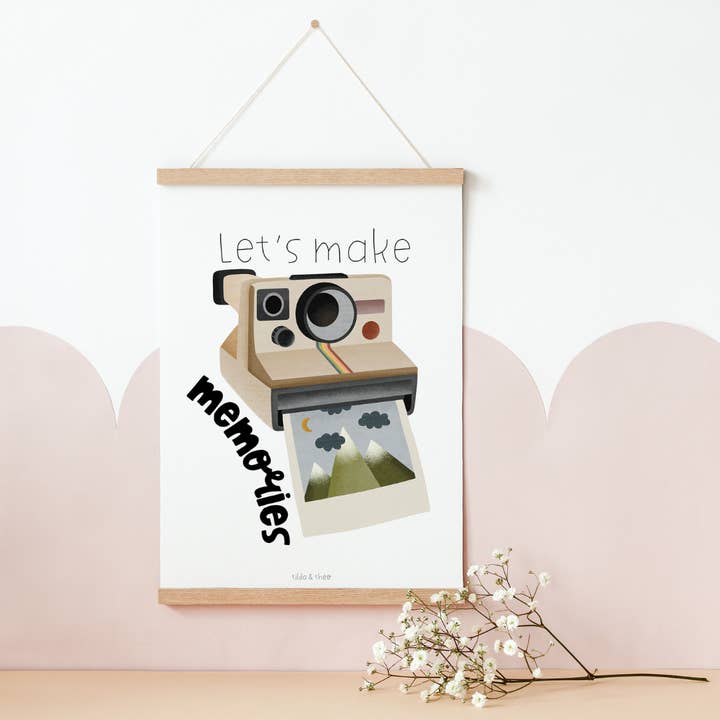 Polaroid Camera Travel Poster - “Let's Make Memories” Travel for wholesale by Tilda&Theo