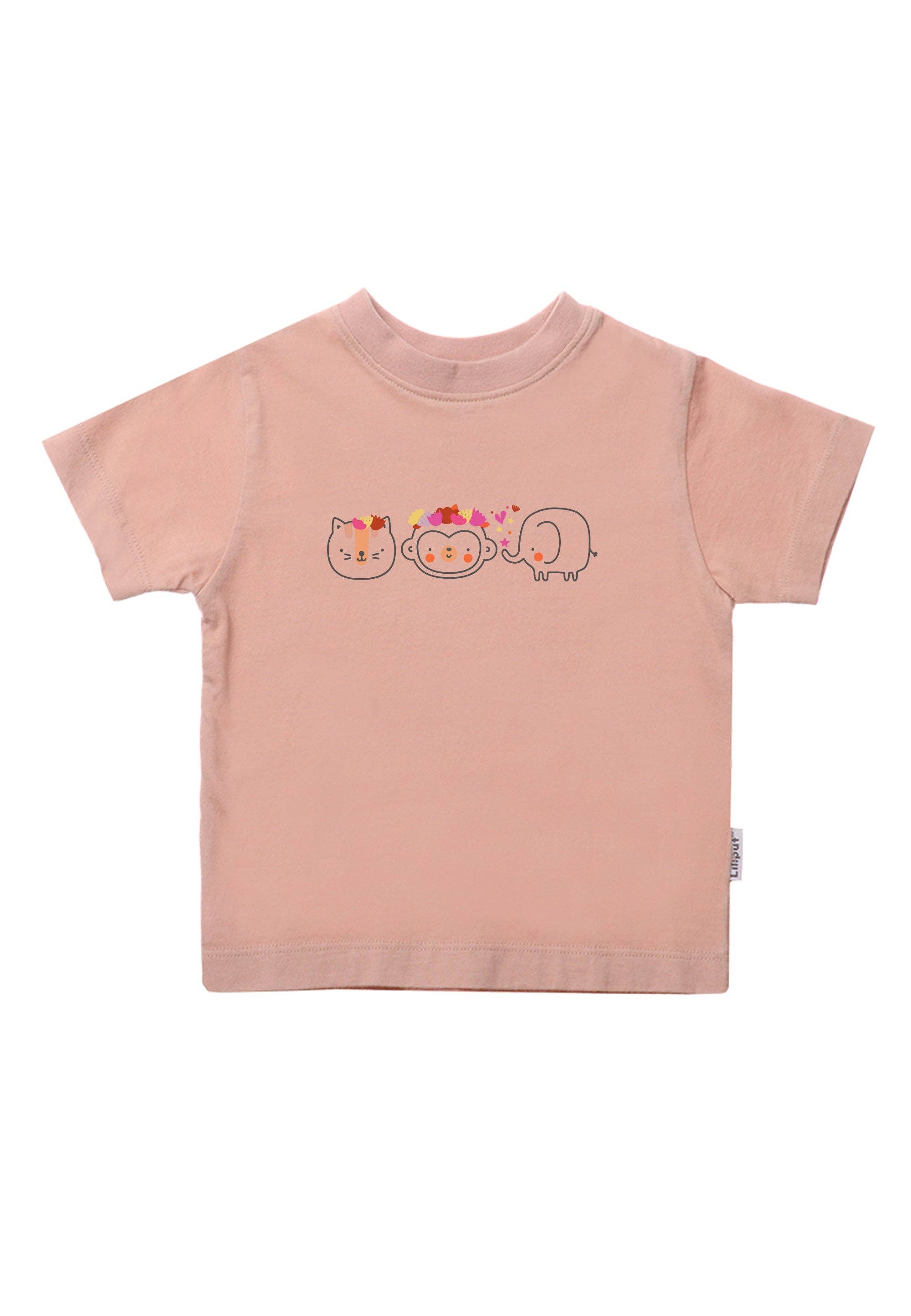 Liliput – Engroshandel  – 2-pak T-shirts i økologisk bomuld i farverne rose og abrikos med tryk 'let's dream'4