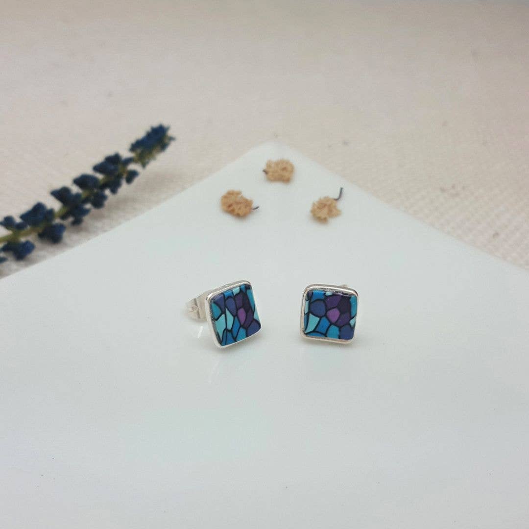 PASTACUITA - Wholesale Stud/Post Earrings - Gaudi modern style square button earrings. "Erin" Collection7