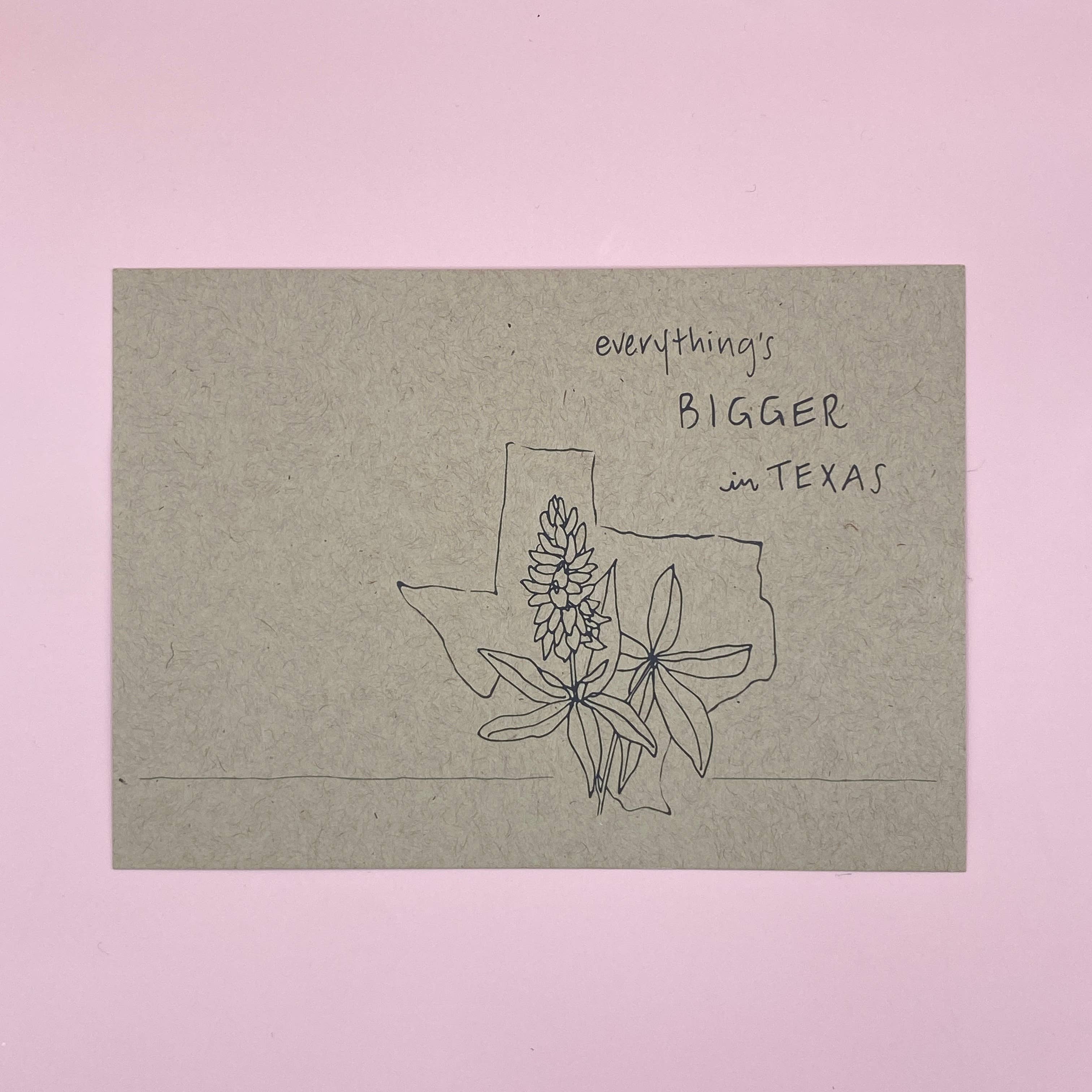 IT IS: All Goods - Wholesale Postcard - Bigger in Texas Bluebonnet | Postcard