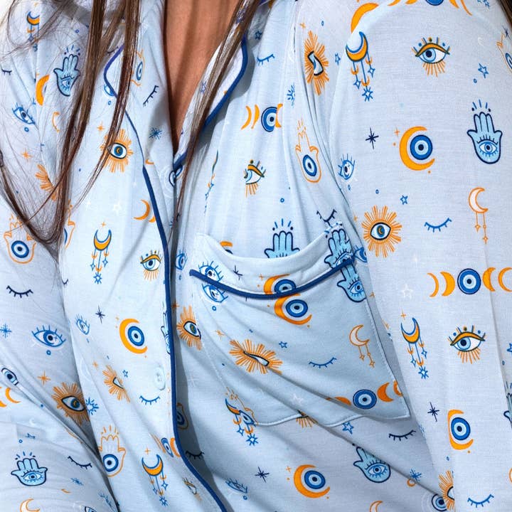 Bellabu Bear - Wholesale Sleepwear Set - Women's - The Eye Blue Bamboo Women's Pajama Set2
