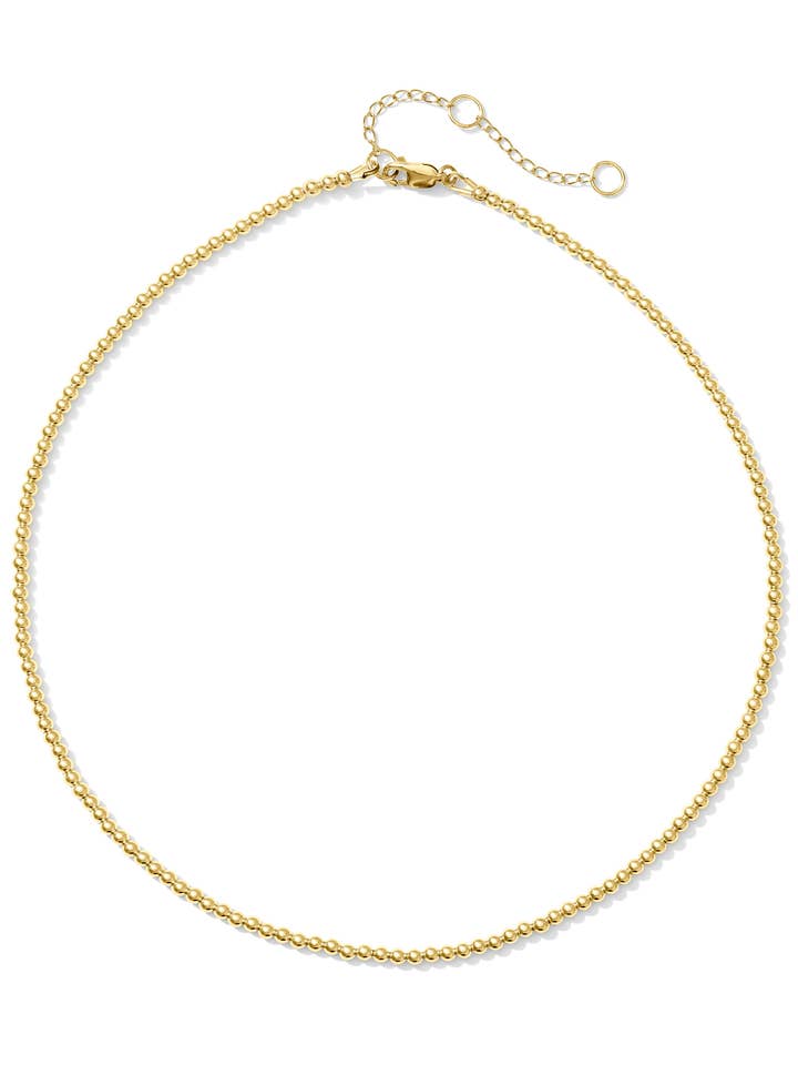 Jane 14K Gold Filled Classic Gold Beaded Necklace in 3mm for wholesale by Kaylie Dawn Jewelry