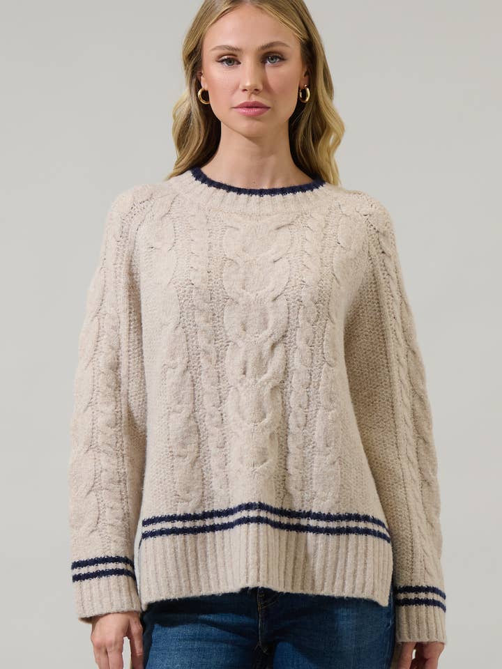 Eudora Oversized Cable Knit Sweater for wholesale by Sugarlips
