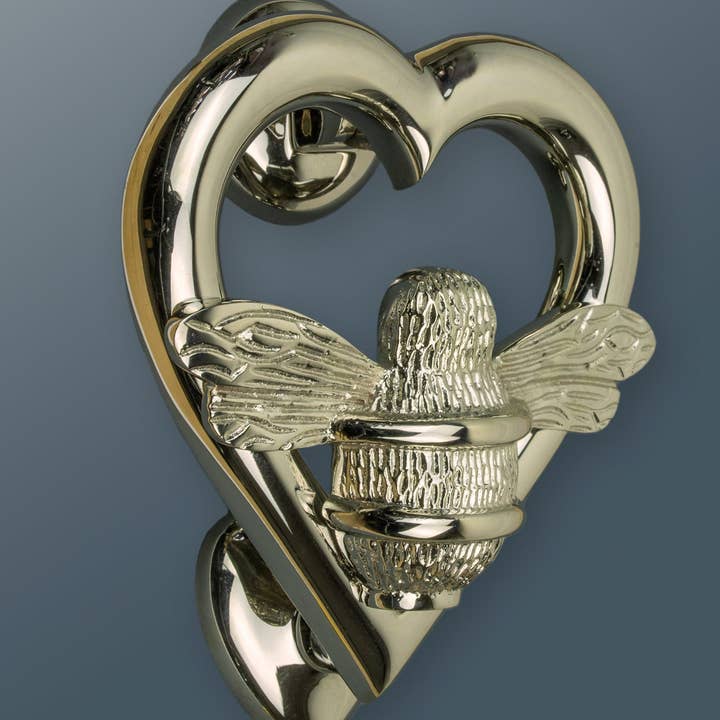Brass bee - Wholesale Knob/Pull - Brass Bumble Bee Heart Door Knocker - Nickel Finish