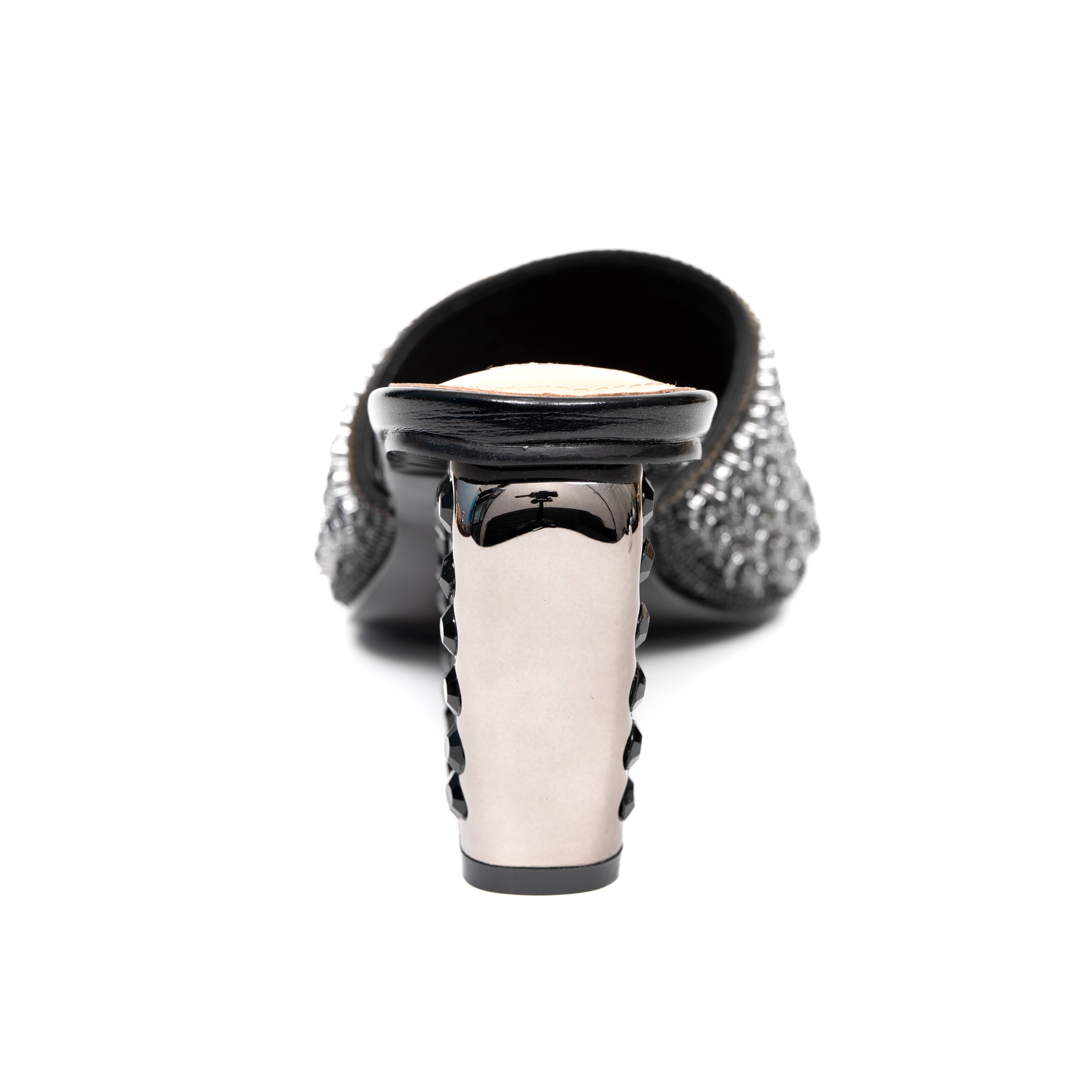 LADY COUTURE - Wholesale High Heels - Women's - Royal Jewels Slide with Metallic Jewels Heel
1