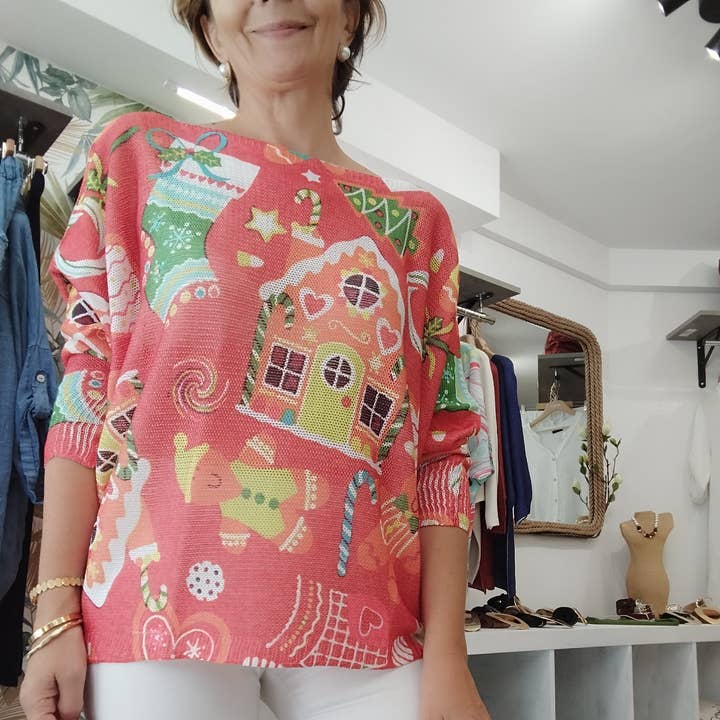 Dames kersttop MF-21 voor wholesale door CENTO UNO ITALY