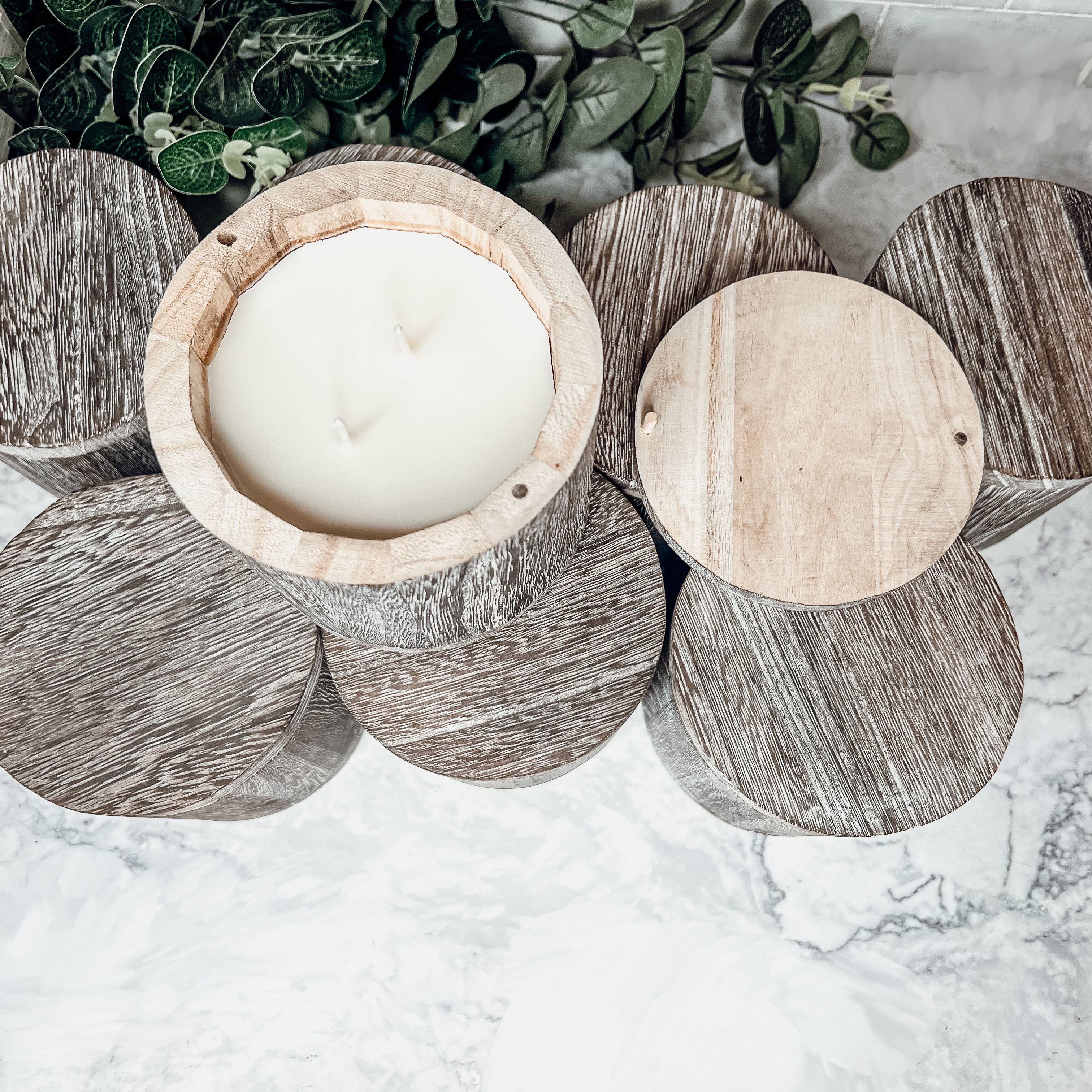 Gia Roma – wholesale Burkljus – Återanvändbar ljusvas i trä med lock, sojavax16