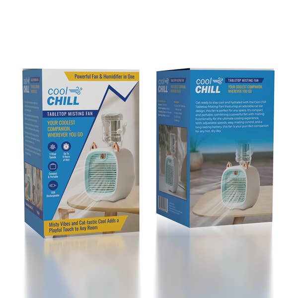 Cool Chill Cat Ear Tabletop Misting Fan Green for wholesale by Showcase