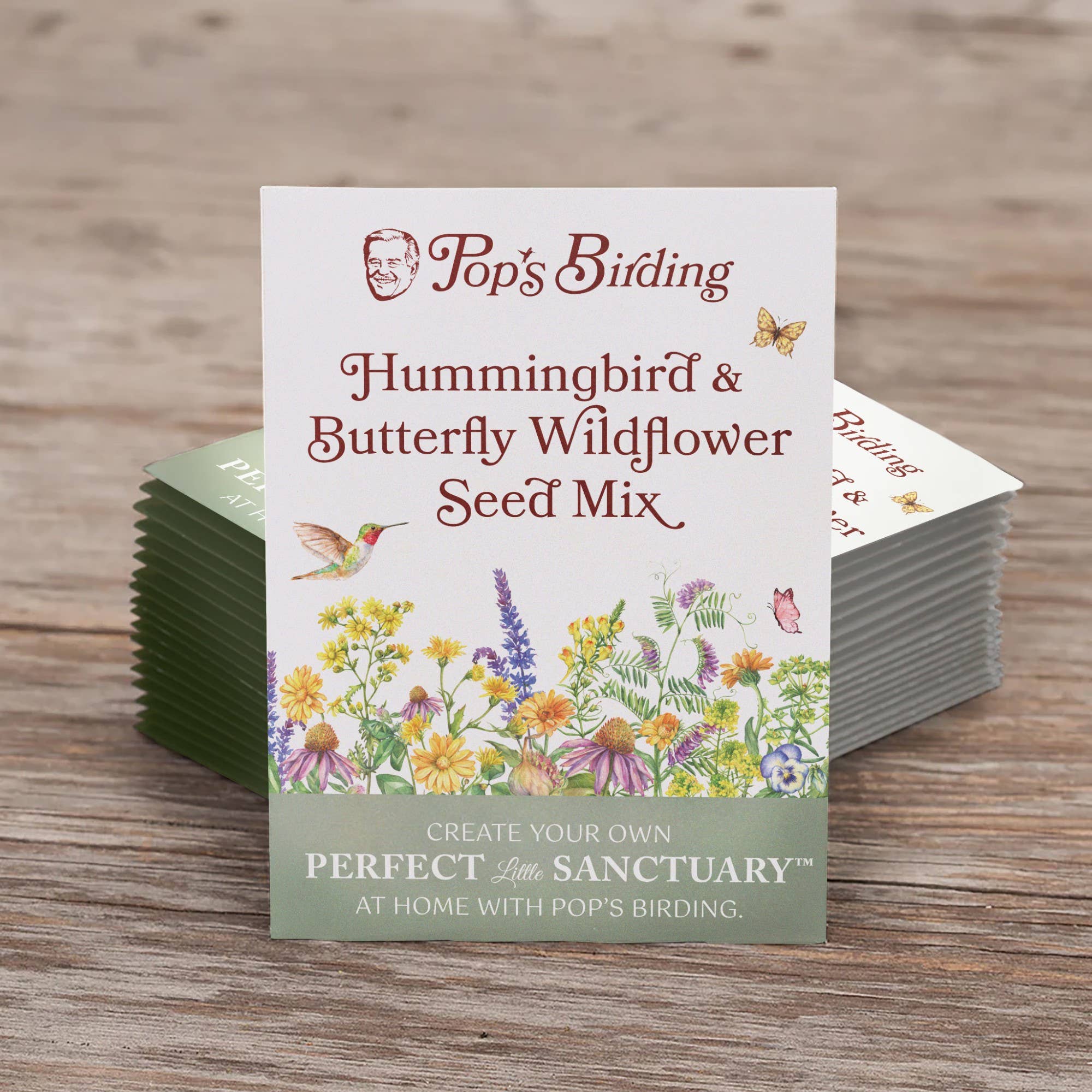 Pop's Birding - Wholesale Retailer Display - Home & Living - 180ct Hummingbird & Butterfly Wildflower Seed - Free Display2