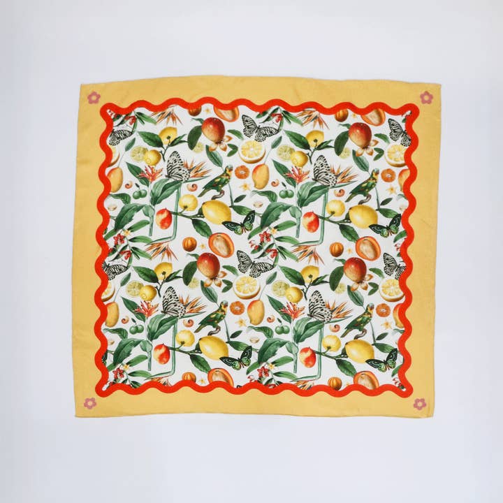 Kasama - Wholesale Scarf - Women's - Mango Silk Scarf, Yellow 100% Silk Twill3