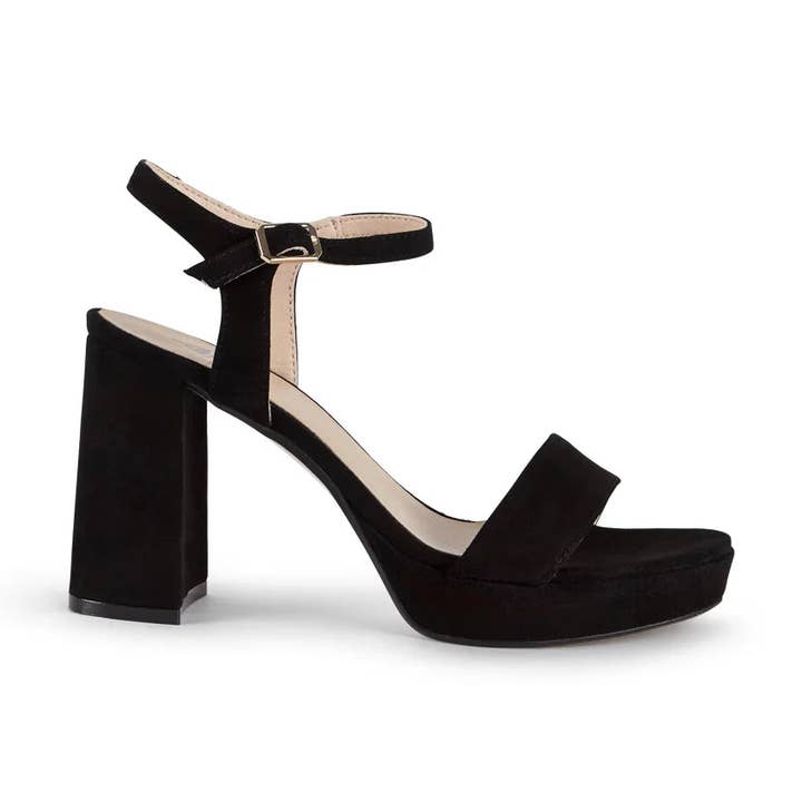 Pietra Black Suede High Heel. Made in Spain. BP1883 for wholesale by Menina Step