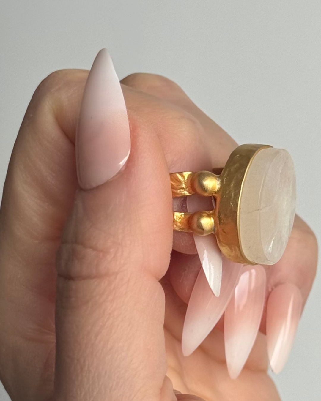 WILYMI Jewelry Co - Wholesale Cocktail/Statement Ring - Rainbow Moonstone Cocktail 20mm Ring | GF | Adjustable1