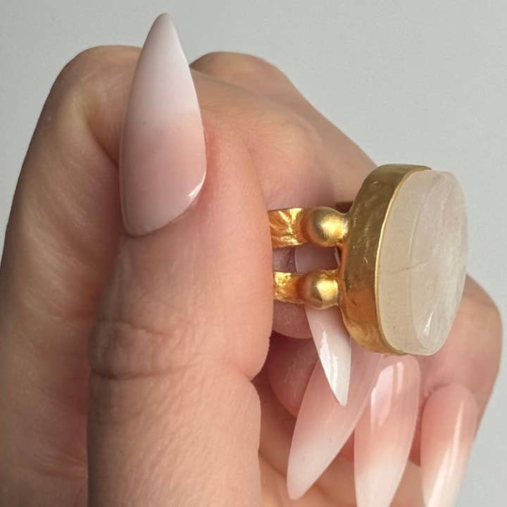 WILYMI Jewelry Co - Wholesale Cocktail/Statement Ring - Rainbow Moonstone Cocktail 20mm Ring | GF | Adjustable1