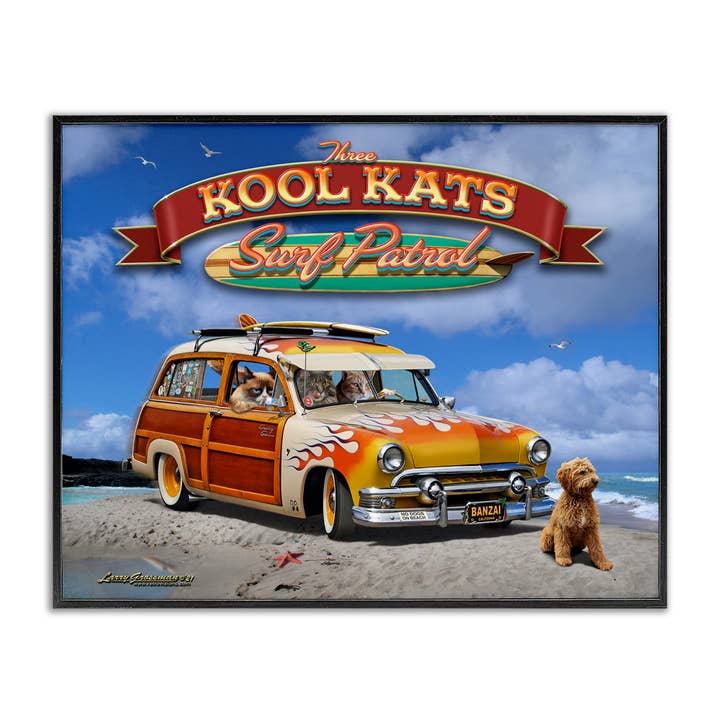 Kool Kats Beach - Framed Wall Art for wholesale by Stupell Industries