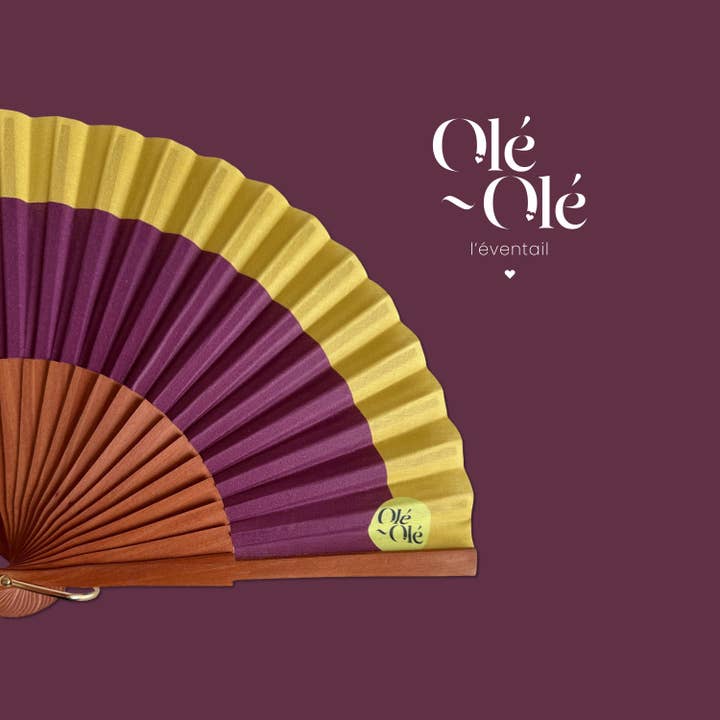 Olé-Olé - Wholesale Handheld Folding Fan - Plum fan1
