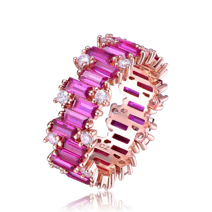 Sterling Silver 18K Rose Plated Ring(76) for wholesale by Genevive