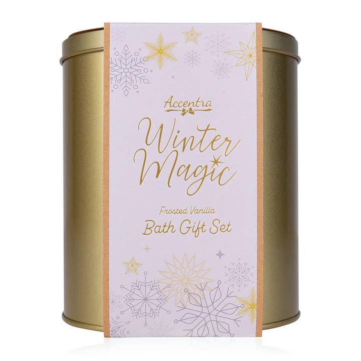 Gift Set For Women Winter Magic in Golden Metal Tin for wholesale by Accentra