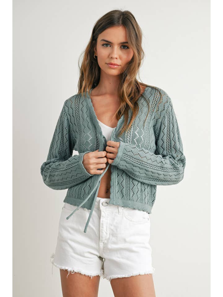 Vanilla Monkey - Wholesale Cardigan - Women's - Knitted Tie-front Cardigan3