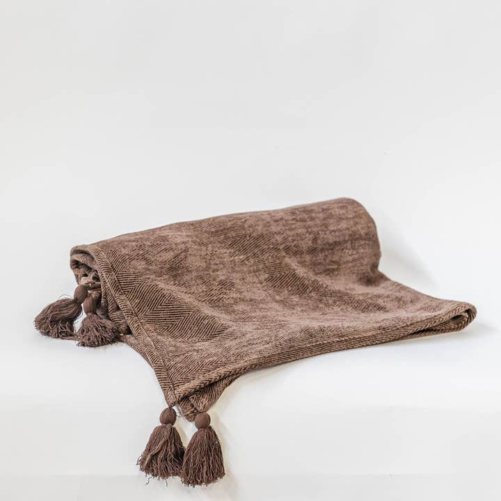 50'' x 65'' Cotton Throw with Tassels for wholesale by Brizon