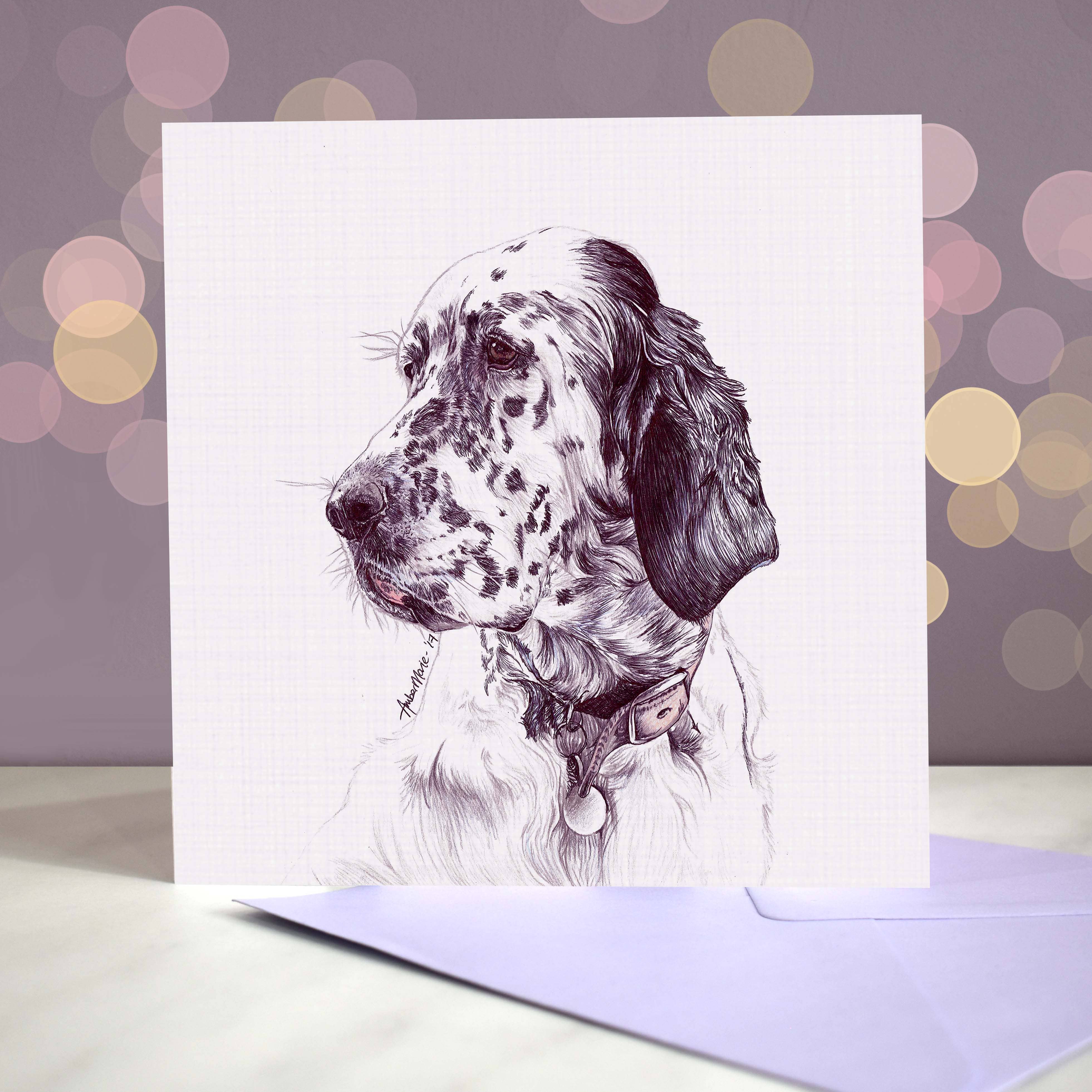 Amber Marie Studio - Wholesale Everyday Greeting Card - English Setter Most Pupular Greetings Card