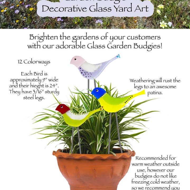 Periquito de jardín al aire libre para venta al por mayor de Beach Memories® Glassworks