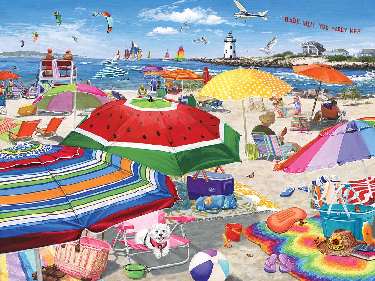 White Mountain Puzzles - Wholesale Puzzle - Adult - Beach Umbrellas (1806pz) - 500 Piece Jigsaw Puzzle
