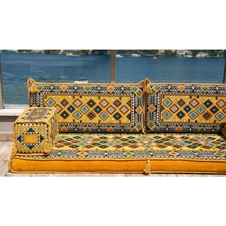 Arabic Sofa - Wholesale Bank - Gele sectionele bank, terrasbank, Arabische majlis