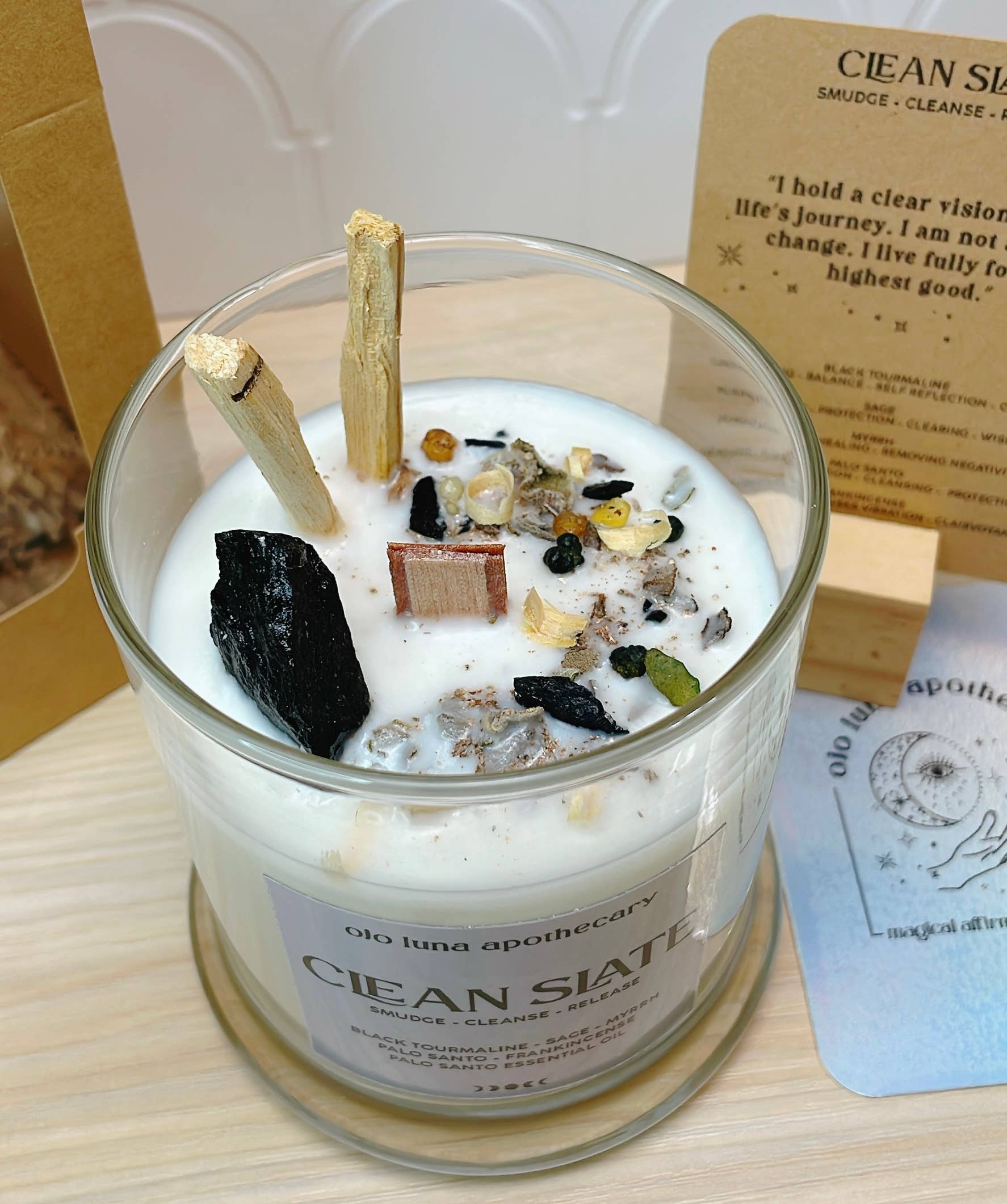 Ojo Luna Apothecary - Wholesale Jar/Filled Candle - Clean Slate Intention Candle6