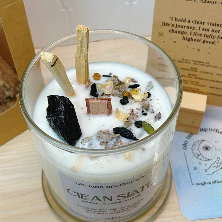 Ojo Luna Apothecary - Wholesale Jar/Filled Candle - Clean Slate Intention Candle6