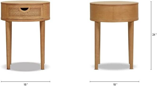 Jennifer Taylor Home - Wholesale Side Table - Cabana Nightstand, Natural Brown Oak Wood2